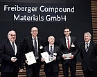 Foto: Ausgezeichnet für den Rohstoffeffizienz-Preis 2014: Oliver Zeidler (Zweiter von rechts) vom Helmholtz-Institut Freiberg für Ressourcentechnologie ©Copyright: BGR/Uppenkamp