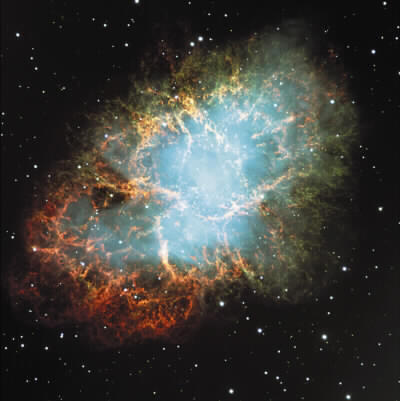 Der Krebsnebel im Sternbild Stier ist der Überrest einer Supernova 