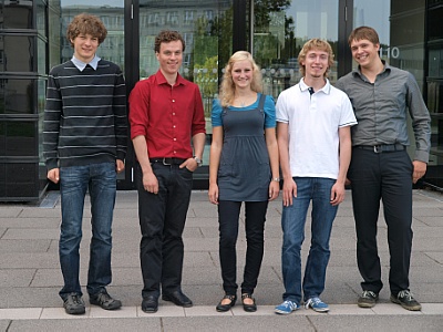 Die Preisträger: Marcel Schüffny, Konstantin Holzhausen, Susanne Lucas, Jannes Münchmeyer, Alexander Uth (von links)