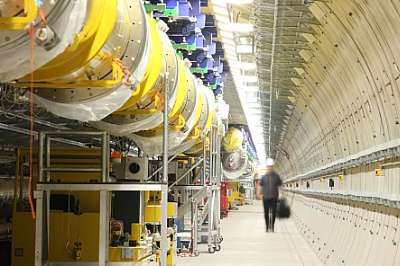 Accelerator tunnel at the European XFEL