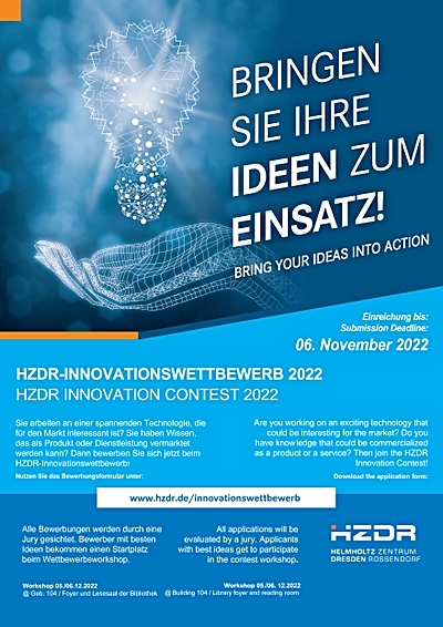 Foto: Plakat HZDR-Innovationswettbewerb 2022 ©Copyright: HZDR/FSTT