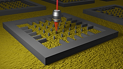 Foto: Prüfung von Silizium-Nanosäulen auf einem Chip ©Copyright: HZDR / Juan Baratech
