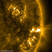 Zwei aktive Regionen der Sonne ©Copyright: NASA/GSFC/Solar Dynamics Observatory