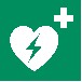Rettungszeichen: Automatisierter externer Defibrillator (AED) ©Copyright: ASR 1.3