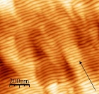 Foto: A silicon surface after 500 eV Ar+ sputtering under 67° ©Copyright: Dr. Stefan Facsko